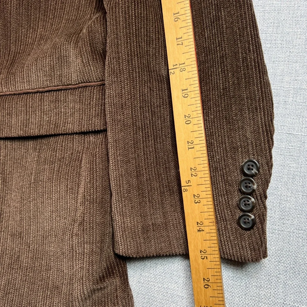 Chaps‎ Brown Fine Wale Corduroy Sport Coat Blazer Men 46R Classic Academia Prep